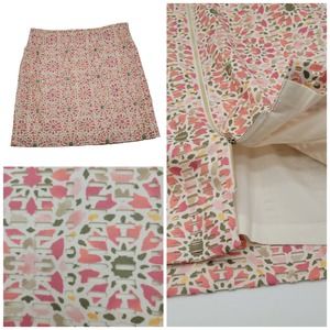 Etcetera‎ Floral Print Scuba Knit Laser Cutout with Lining Skirt Womens Sz 10